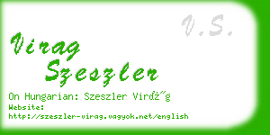 virag szeszler business card